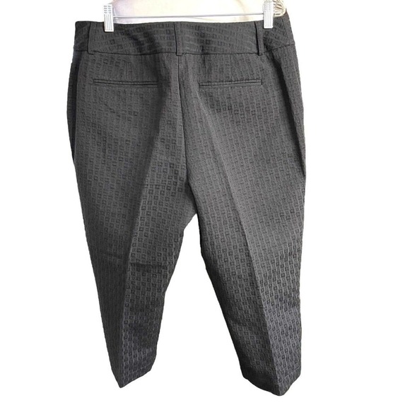 Dana Buchman Black Pants Ankle Button Details Textured Squares Sz 14 New W/ Tags - Picture 6 of 10
